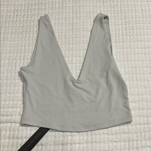 House of Harlow 1960 Soft Gray V-Neck Tank Top